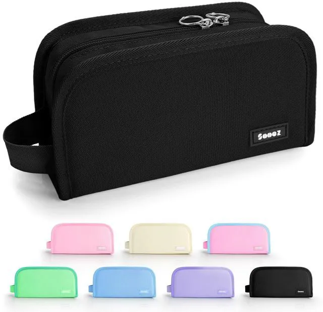Main image of Wide Opening Pencil Case, Large Capacity Pencil Pouch Organizer Aesthetic Pencil Bag for School Supplies Stationery, Marker Pouch Makeup Bag Organizer