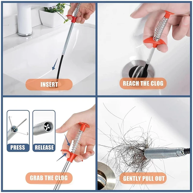 Alt view image 3 of 7 - Drain Snake,33 inch Flexible Grabber Claw Pick Up Reacher Tool,Drain Clog Remover - Gutter Cleaning Tools for Home Sink, Bathroom Tub,Drain, Toilet, Tight Spaces