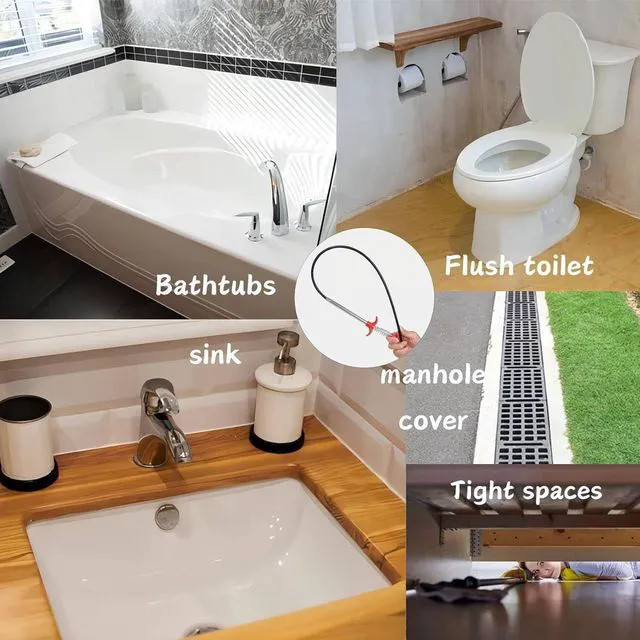 Alt view image 7 of 7 - Drain Snake,33 inch Flexible Grabber Claw Pick Up Reacher Tool,Drain Clog Remover - Gutter Cleaning Tools for Home Sink, Bathroom Tub,Drain, Toilet, Tight Spaces