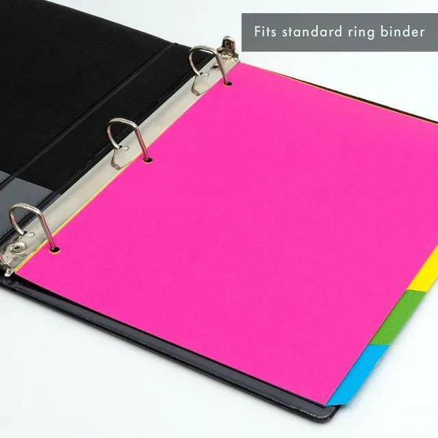 Alt view image 6 of 7 - 5 Part Dividers 1 Pack of 5 Tabbed Set for 3-Ring Binder, Page Separators for Home, Office, School Organization 8.5 x 11 Inches Bright Colors