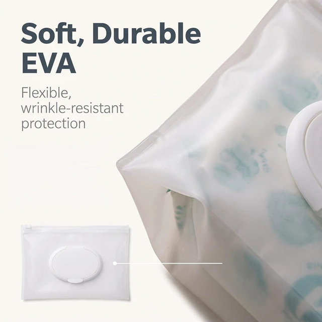 Alt view image 2 of 4 - White Baby Wipe Case Travel Holder Keeps Wipes Moist Set of Wet Wipes Holders Cases Portable Travel On The Go Refillable Dispenser Container Diaper Wipe Holders