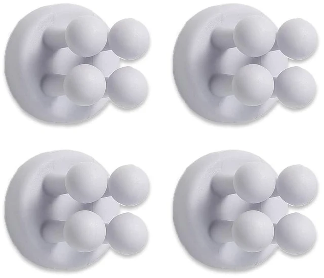 Main image of 4 Pcs Silicone Waterproof Toothbrush Holders,Multi-Function Self Adhesive Hooks for Hanging Key Clothes Towel Cable for Kitchen Bathroom Home Office Gray