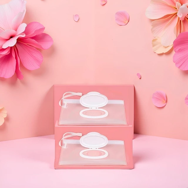Alt view image 7 of 7 - 2 Pcs White Baby Wipe Case, Travel Holder Keeps Wipes Moist Set of Wet Diaper Wipes Holders Cases Portable Travel On The Go Refillable Dispenser Container Waterproof Wipe Container,Diaper Wipe Holders