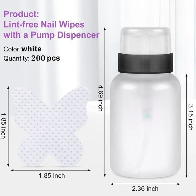 Alt view image 2 of 7 - 200pcs Nail Cotton Pads, 1 Pull-Off Pump-Style Bottle Suitable for Nail Care Wipes, Nail Cleaning Pads, Mascara Extension Glue Cleaning Wipes Care Product Sets (White)