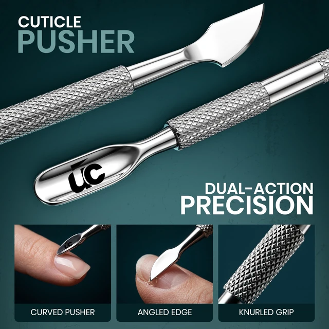 Alt view image 3 of 7 - Cuticle Nipper with Pusher & Nail Scraper, Nail Trimmer Set | Professional Nail Care Manicure & Pedicure Kit, Cuticle Remover Tool Kit - Silver