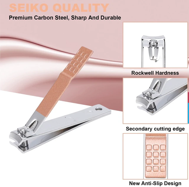 Alt view image 5 of 7 - 9 PCS Nail Clippers, ONEHERE Premium Manicure Set, Professional Grooming Gift Kit, Pedicure Kit, Facial, Hand, Foot, Cuticle Nail Care Tools, Fingernail Clippers with Luxurious Portable Travel Case
