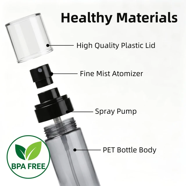Alt view image 2 of 6 - 3 Pack Small Spray Bottle 2oz / 60ml, Fine Mist Mini Water Spray Bottles | Leak Proof, Travel Size, Ideal for Toner, Hair Care, Watering Plants & Cleaning