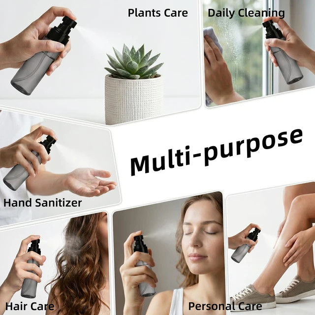 Alt view image 6 of 6 - 3 Pack Small Spray Bottle 2oz / 60ml, Fine Mist Mini Water Spray Bottles | Leak Proof, Travel Size, Ideal for Toner, Hair Care, Watering Plants & Cleaning