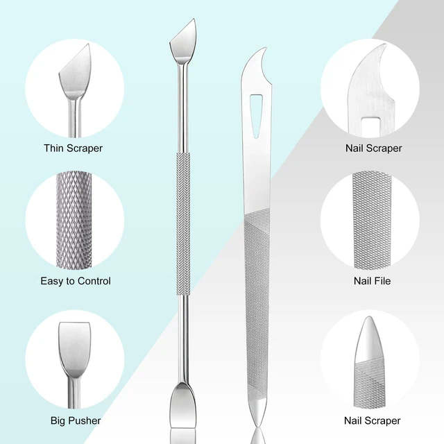 Alt view image 7 of 7 - 5 Pack Cuticle Trimmer Set with Pusher Cutter Clipper Remover Tool | Professional, Home Pedicure, Stainless Steel, Rustproof, Comfortable Handle, Durable for Years, Storage Case & Manual