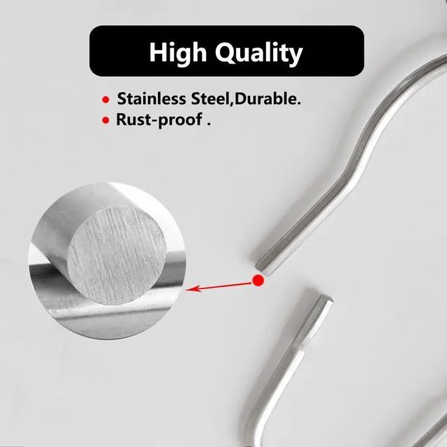 Alt view image 4 of 6 - Stainless Steel Shower Curtain Hooks Rustproof Decorative Shower Curtain Rings for Shower Rods 12 Pack