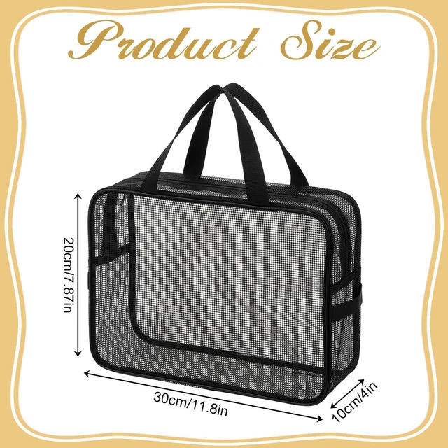 Alt view image 2 of 7 - Mesh Shower Caddy Bag, Portable Toiletry Organizer with Zipper, Large Capacity Quick Dry Tote for Bathroom Gym Travel Camping Swimming