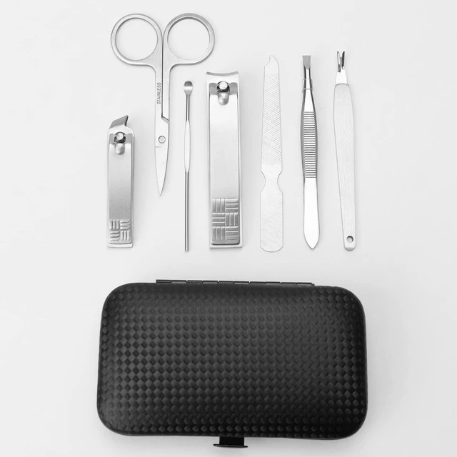 Alt view image 2 of 7 - Manicure Set Nail Clippers Pedicure Kit,7 In 1 Pieces Stainless Steel Manicure Kit,Easter Basket Stuffers,Personal Care Manicure Pedicure Set,Nail Care Tools Luxurious Travel Case Sliver