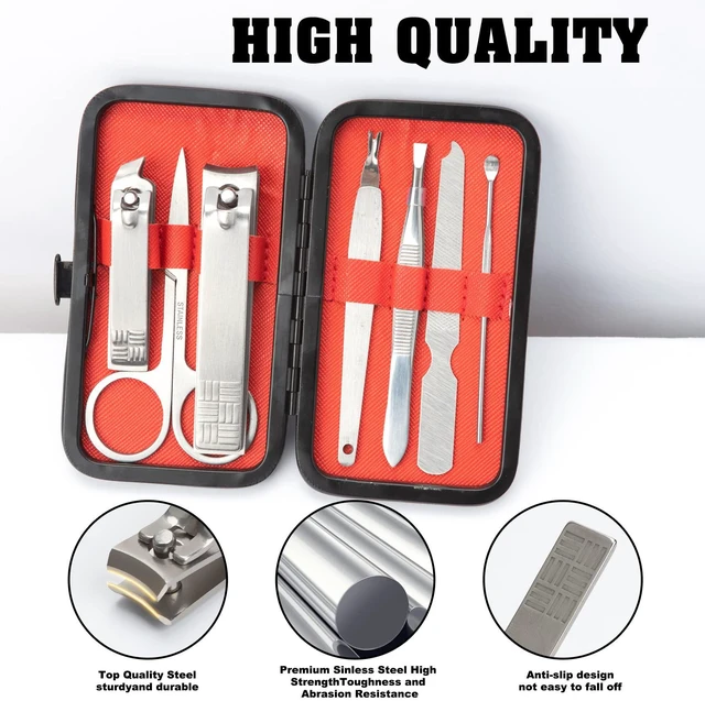 Alt view image 3 of 7 - Manicure Set Nail Clippers Pedicure Kit,7 In 1 Pieces Stainless Steel Manicure Kit,Easter Basket Stuffers,Personal Care Manicure Pedicure Set,Nail Care Tools Luxurious Travel Case Sliver