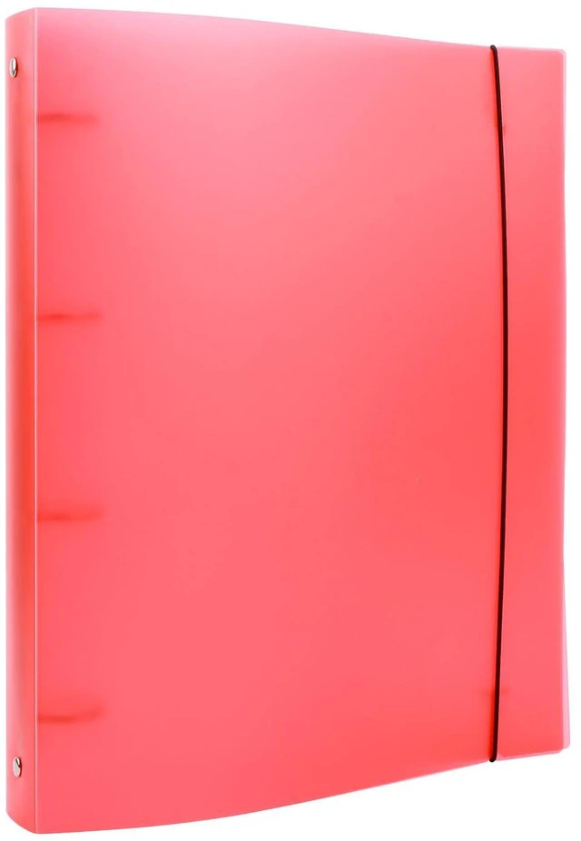 Main image of A4 4 Ring Binder Cover Clean Transparent Soft PVC for Refillable Notebook Shell withMatte surfaceforStamp & Die Storage (Red