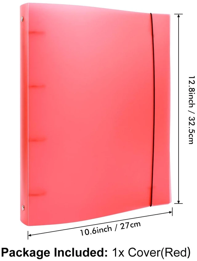 Alt view image 2 of 7 - A4 4 Ring Binder Cover Clean Transparent Soft PVC for Refillable Notebook Shell withMatte surfaceforStamp & Die Storage (Red