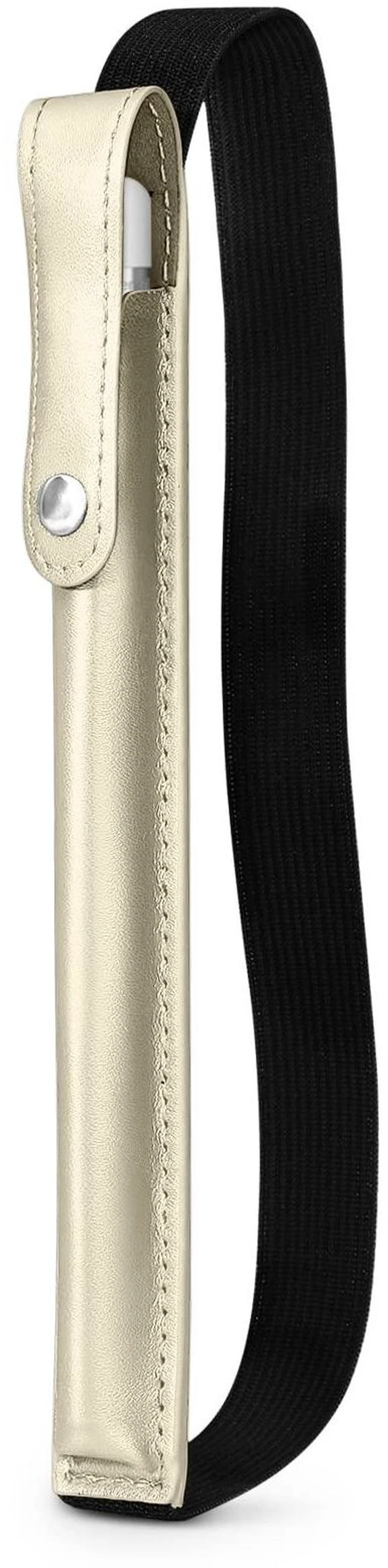 Main image of Pencil Case for Apple Pencil Pro, Apple Pencil 1st/2nd Generation & (USB-C), PU Leather Pencil Sleeve Pouch with Detachable Elastic Band Attach to iPad, Champaign Gold