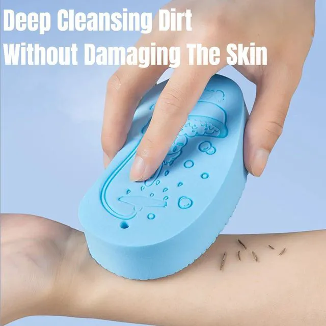 Alt view image 5 of 5 - 4 Pcs Exfoliating Bath Sponge for Smooth Skin - Body Scrubber with Soft Textured Surface, Creates Rich Lather, Gentle for Sensitive Areas & Back