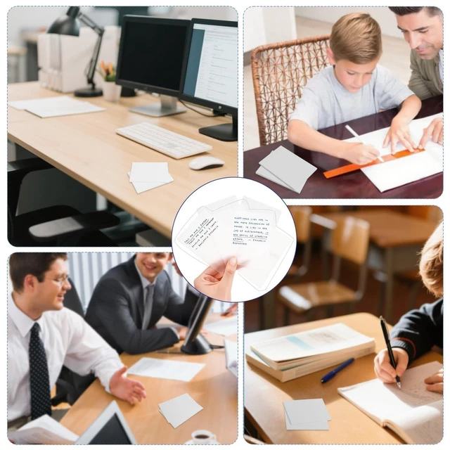 Alt view image 4 of 5 - 100 Sheets Frosted Transparent Sticky Notes 3x3 Inches | Pearlescent, Self-Stick, Clear See Through, Waterproof, Easy to Post, Reusable, Multi-Use