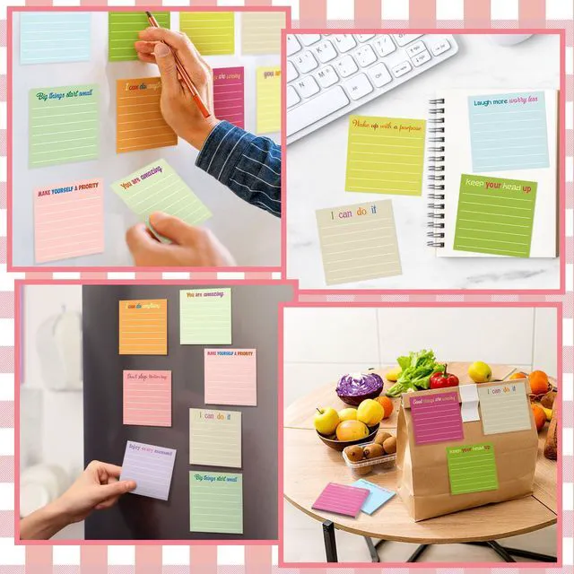 Alt view image 5 of 6 - 24 Pcs Inspirational Sticky Notes Gifts, Inspire, Macaron | Back to School Supplies Motivational Sticky Notes Pad Employee Appreciation Gift Bulk for Teacher Coworker Office 3 x 3''
