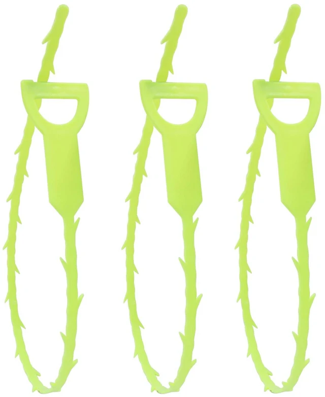 Main image of 3 Pack 20 Inch Drain Clog Remover Snakes Green | Hair Cleaning Tool Effective Drain Snake Auger Tool for Sink, Shower, Bathtub, and Toilet
