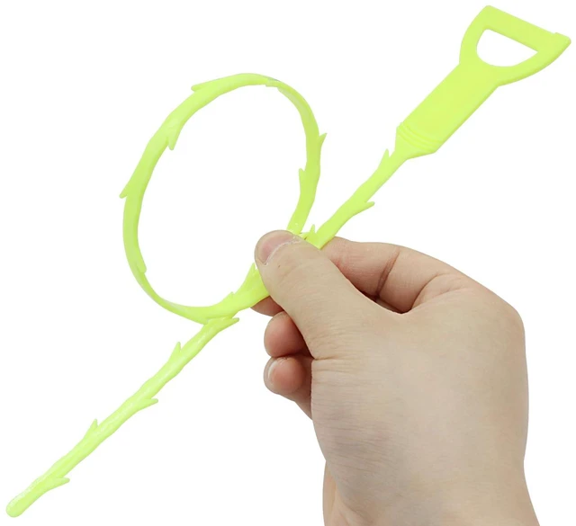 Alt view image 4 of 5 - 3 Pack 20 Inch Drain Clog Remover Snakes Green | Hair Cleaning Tool Effective Drain Snake Auger Tool for Sink, Shower, Bathtub, and Toilet