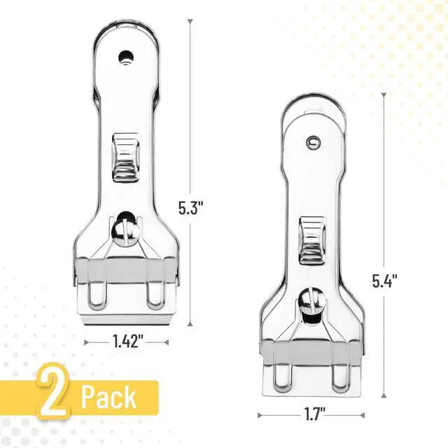Alt view image 2 of 6 - Metal Razor Blade Scraper Tool, 2 Pack, Carbon Steel Blades, Stainless Steel Body, Heavy-Duty Cleaning Razor Scraper Tool