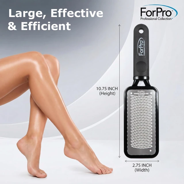 Alt view image 4 of 7 - Professional Collection Premium Stainless Steel Foot Rasp, Colossal Foot File & Callus Remover, Instantly Removes Calluses & Smooths Cracked Heels, 10.75" L x 2.75" W, Black