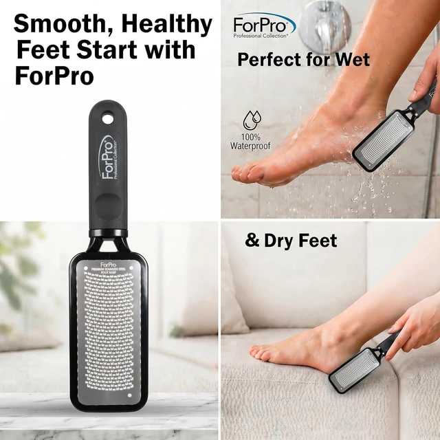 Alt view image 5 of 7 - Professional Collection Premium Stainless Steel Foot Rasp, Colossal Foot File & Callus Remover, Instantly Removes Calluses & Smooths Cracked Heels, 10.75" L x 2.75" W, Black