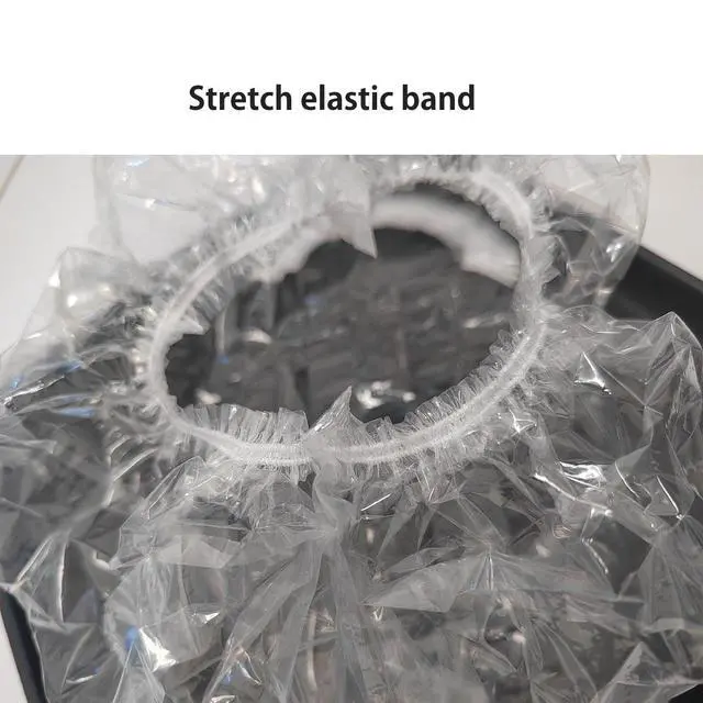 Alt view image 3 of 6 - Disposable Shower Cap, Large Size,Thick Clear Plastic Elastic Showcaps, for Home, Hotel, Hair Salon, Travel (One Size, Count, 18)