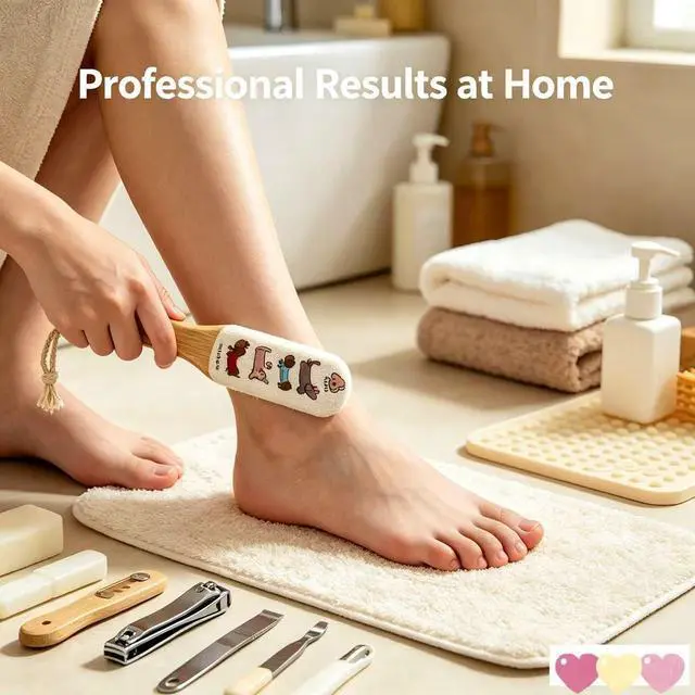 Alt view image 5 of 7 - Foot File Callus Remover, Professional Pedicure Tool with Bamboo Handle, Gentle 120 Grit Exfoliator for Cracked Heels, Dead Skin & Corns, Cute Dog Pattern, Non-Slip Grip for Wet & Dry Use
