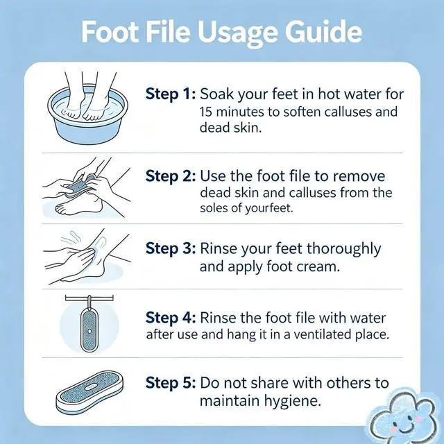 Alt view image 7 of 7 - Foot File Callus Remover, Professional Pedicure Tool with Bamboo Handle, Gentle 120 Grit Exfoliator for Cracked Heels, Dead Skin & Corns, Cute Dog Pattern, Non-Slip Grip for Wet & Dry Use