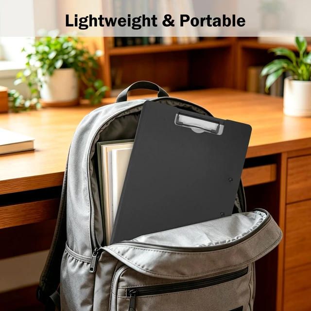 Alt view image 7 of 7 - Foldable Clipboard Folder Durable A4/Letter Size Document Folder | 360° Rotating PP Writing Pad with Dual Low Profile Metal Clips, Pen Slot, for Nurses Classroom Business Office