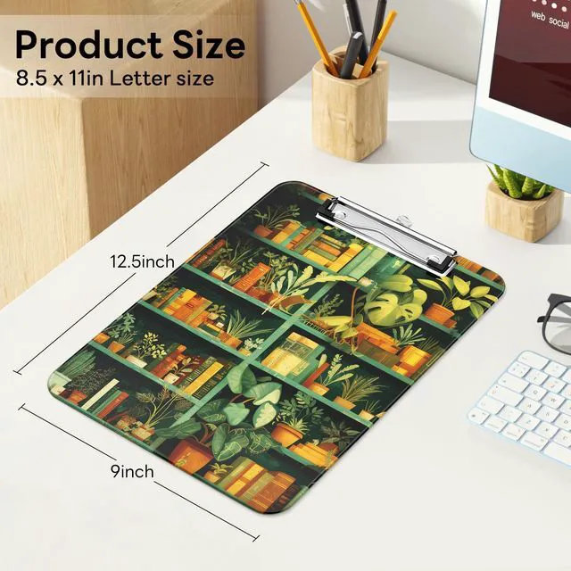 Alt view image 2 of 7 - Plastic Cute Clipboard 9x12.5in Letter Size for Teachers | Low-profile metal clip, fits 8,5x11 paper, Sturdy plastic board for nurses, classrooms and home office, Green Study Room