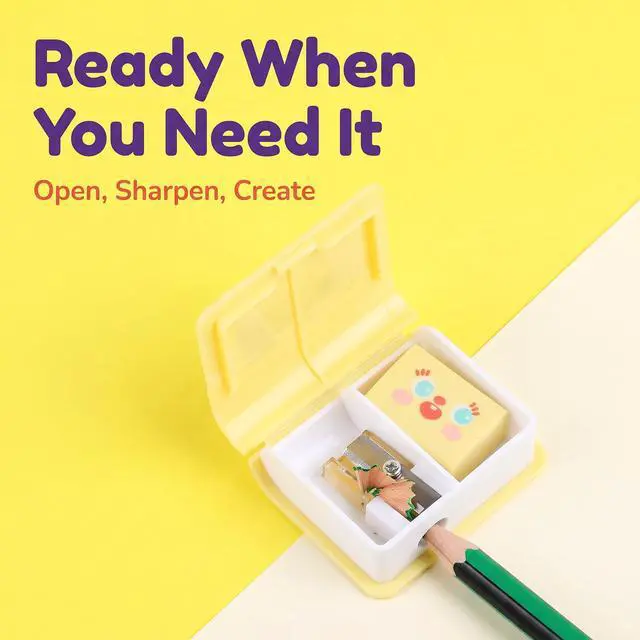 Alt view image 3 of 7 - 1Pc Multicolor Cute Dual Purpose Book Pencil Sharpener Eraser, Cute Cartoon Student Eraser Pencil Sharpener Writing and Correction Supplies
