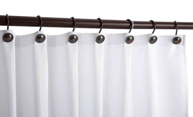 Alt view image 3 of 6 - Bronze Shower Curtain Hooks,Oil Rubbed Decorative Shower Rings,Set of 12 Rust Resistant Shower Hooks Hangers for Bathroom Curtains Rods(Oil-Rubbed Bronze)