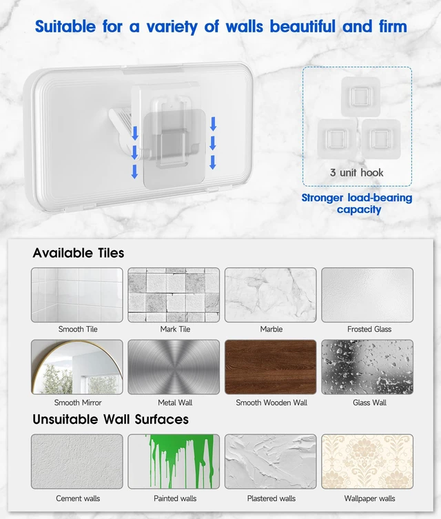 Alt view image 2 of 4 - Waterproof Phone Holder's Adhesive Hook(3 Packs)