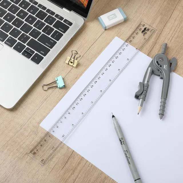 Alt view image 5 of 6 - Bulk Plastic Rulers, 12 Inch, 6 Pack, Easy-to-Read Markings | Scratch-Resistant Design, Durable Clear Ruler for Crafting Office & School, School Supplies, Bulk Rulers Set, Measuring Tools