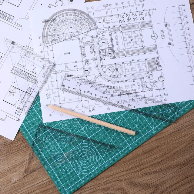 Alt view image 5 of 7 - 4 Pcs Math Geometry Set Transparent Plastic Ruler Kit with 8 Inch Straight Rulers, Triangular Ruler, Protractor, Clear Measuring Tools for Office and Drafting