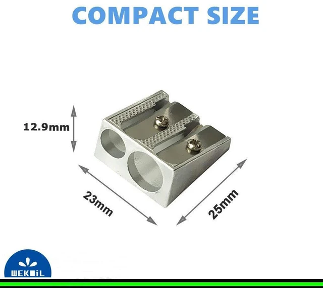 Alt view image 5 of 6 - Pencil Sharpeners Rectangular Manual Twin Metal Dual Sharpening Blade Double Holes Rectangular Pencil Sharpener for Colored Graphite Pencils Crayons Jumbo, Pack of 4,Silver