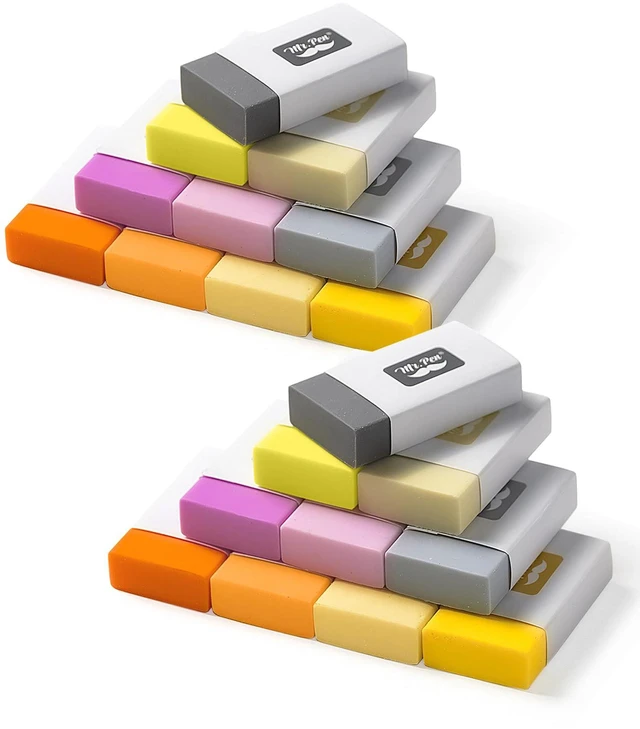 Main image of Erasers Bulk, 20 Pack, Large Block Erasers for School, No Smudge | Erasers for Pencils, Mr Pen Erasers, Erasers for School, Sunset Harmony