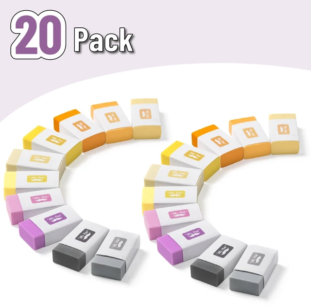 Alt view image 2 of 6 - Erasers Bulk, 20 Pack, Large Block Erasers for School, No Smudge | Erasers for Pencils, Mr Pen Erasers, Erasers for School, Sunset Harmony