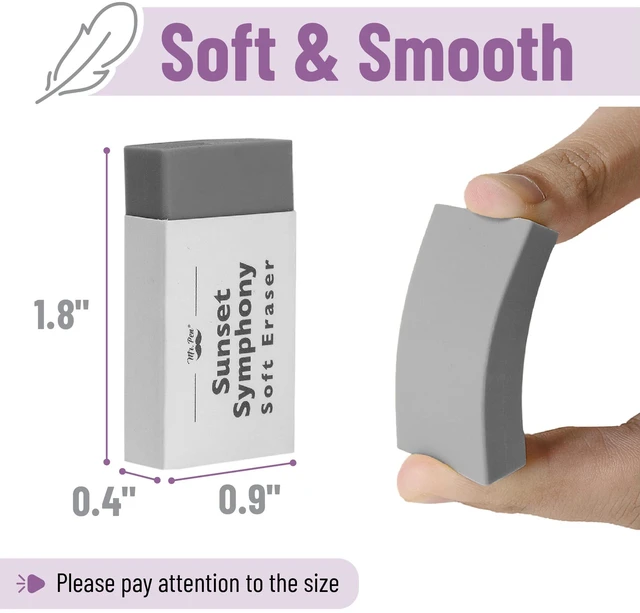 Alt view image 3 of 6 - Erasers Bulk, 20 Pack, Large Block Erasers for School, No Smudge | Erasers for Pencils, Mr Pen Erasers, Erasers for School, Sunset Harmony