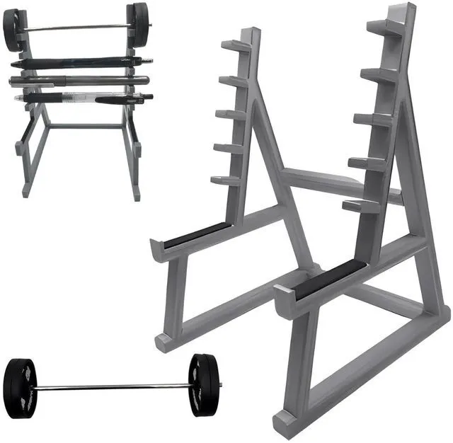 Main image of Squat Funny Barbell Rack Pen Holder,Mini Pencils Holder for Gym Theme for All Fitness Enthusiasts, Weightlifting Fans(Grey)