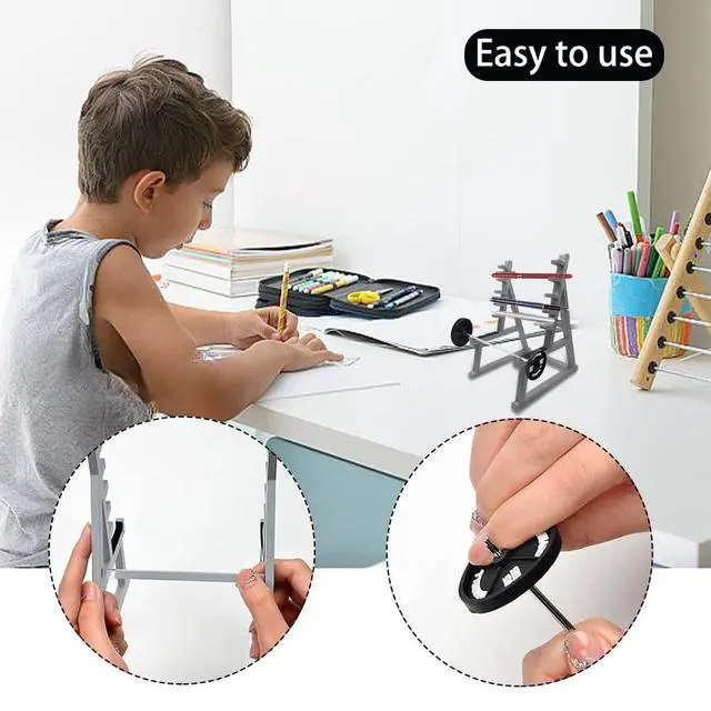 Alt view image 7 of 7 - Squat Funny Barbell Rack Pen Holder,Mini Pencils Holder for Gym Theme for All Fitness Enthusiasts, Weightlifting Fans(Grey)