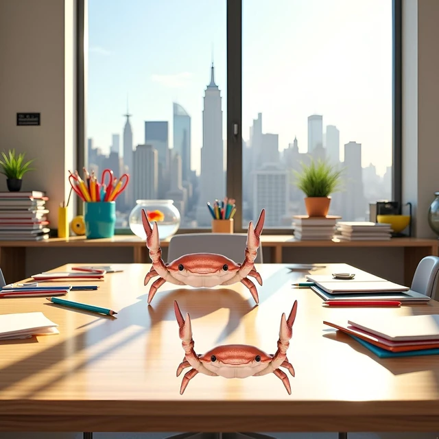 Alt view image 4 of 7 - 2Pcs Creative Crab Pen Holder Weightlifting Crabs Pen Stand Storage Rack, Office Desktop Decoration, Pencil Holders Desk Supplies Holders and Dispensers,Desk Accessories and Workspace Organizers (Red)