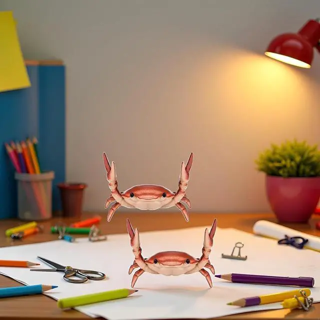 Alt view image 6 of 7 - 2Pcs Creative Crab Pen Holder Weightlifting Crabs Pen Stand Storage Rack, Office Desktop Decoration, Pencil Holders Desk Supplies Holders and Dispensers,Desk Accessories and Workspace Organizers (Red)