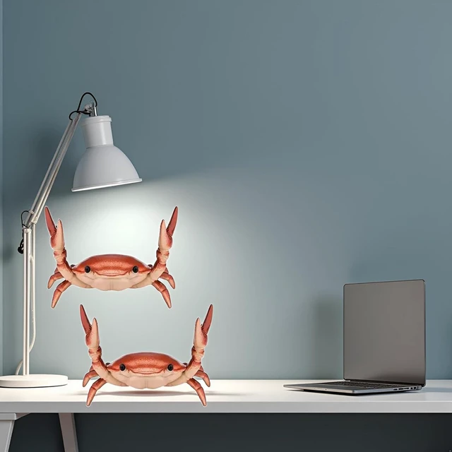 Alt view image 7 of 7 - 2Pcs Creative Crab Pen Holder Weightlifting Crabs Pen Stand Storage Rack, Office Desktop Decoration, Pencil Holders Desk Supplies Holders and Dispensers,Desk Accessories and Workspace Organizers (Red)