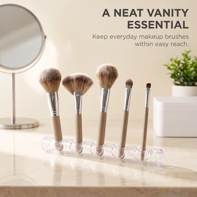 Alt view image 4 of 7 - 2 Pack Crystal Bar Pen Holder Transparent Brush Holder Acrylic Nail Art Painting Pen Brush Stand Brushes Rest Makeup Brushes Organizer Holders for Drawing Pens Manicure Nail Carving Pencils