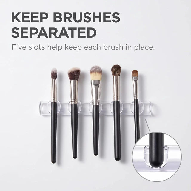 Alt view image 5 of 7 - 2 Pack Crystal Bar Pen Holder Transparent Brush Holder Acrylic Nail Art Painting Pen Brush Stand Brushes Rest Makeup Brushes Organizer Holders for Drawing Pens Manicure Nail Carving Pencils