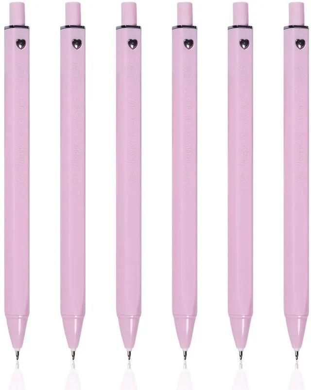 Main image of Cute Pink Gel Pens Black Ink, 0.5mm Fine Point Smooth Writing | 6 Pack Cute Pen for School, Office Supplies, Back to School, Classroom Must Have